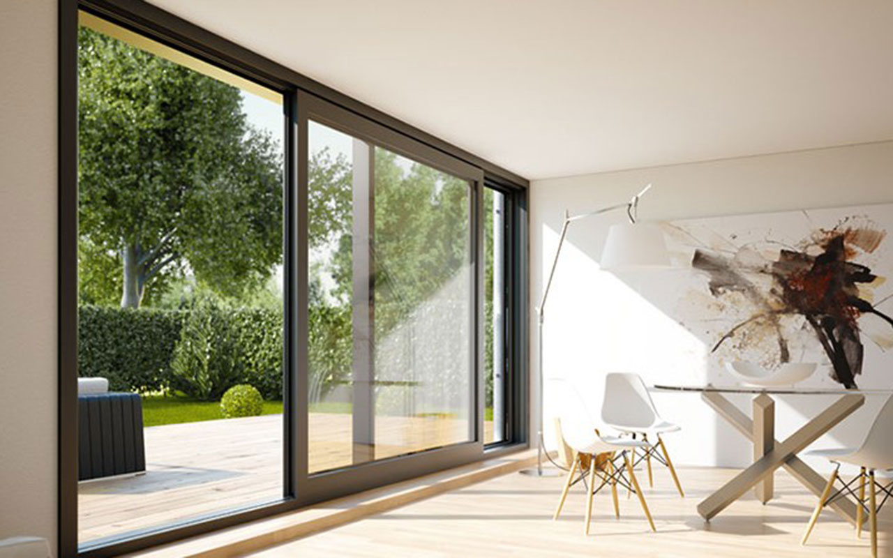 Lift and slide aluminium doors