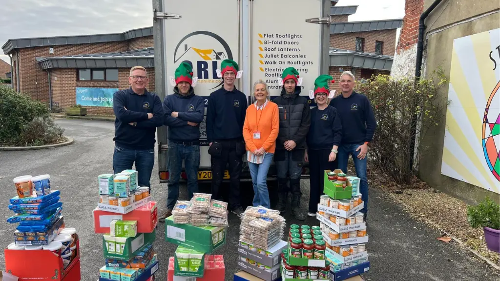 Image of the CRL donating food to our local foodbank to celebrate the holiday time!