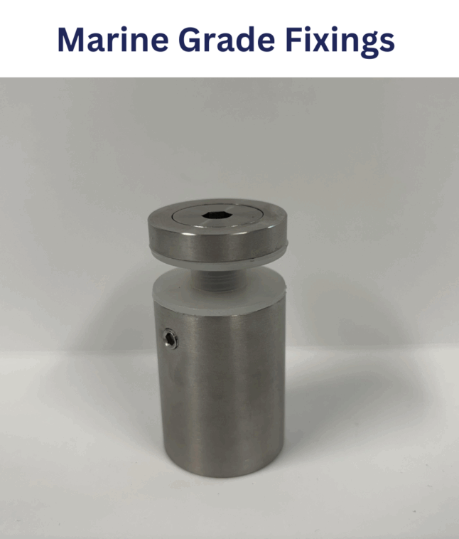 Image of the marine grade fixing in our Juliet balcony